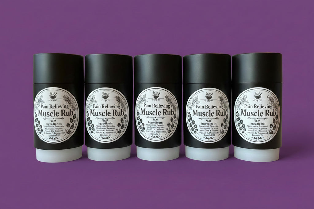 Pain relieving muscle rub stick