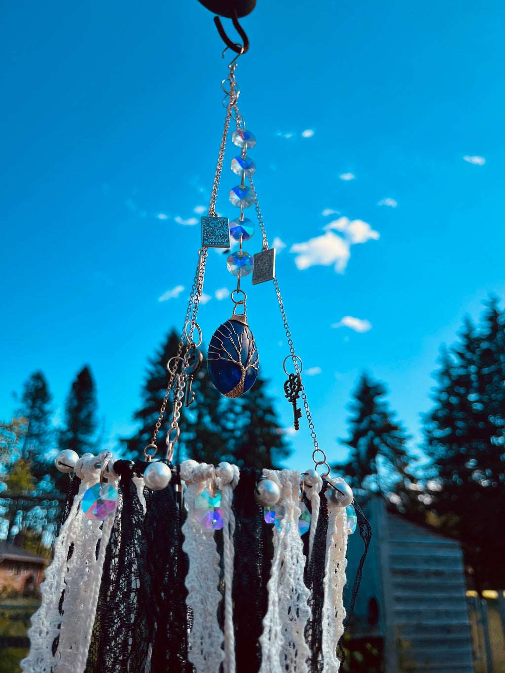 Veil Of Fortune Protection/Manifesting Sun Catcher w/tree of life Amethyst