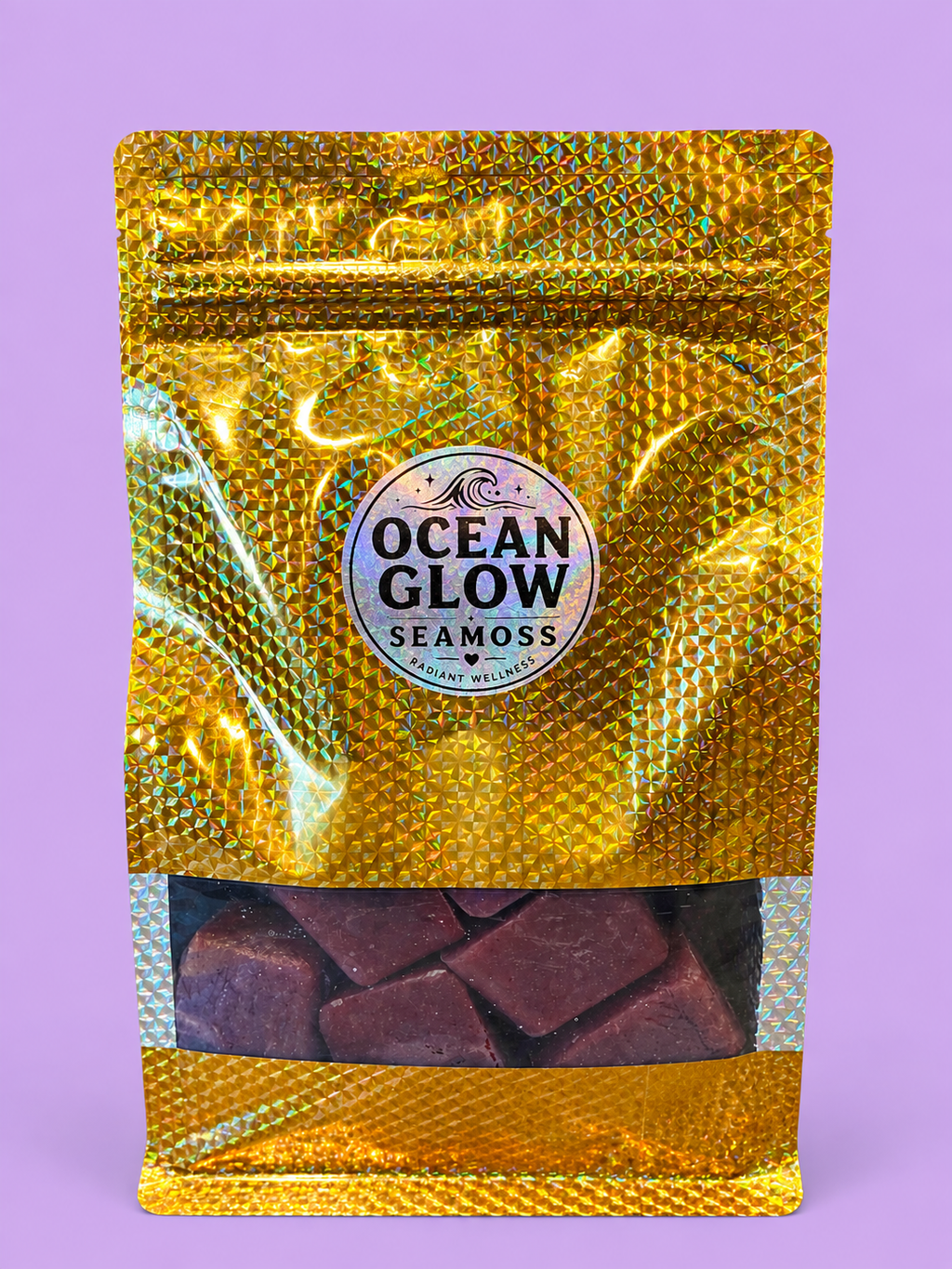 Ocean Glow- Blue-Strawberry Seamoss Frozen Cubes