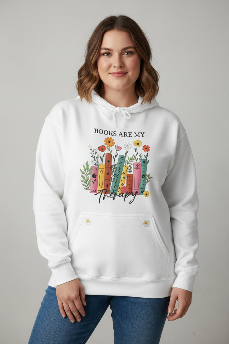Books are my therapy hoodie 📚✨