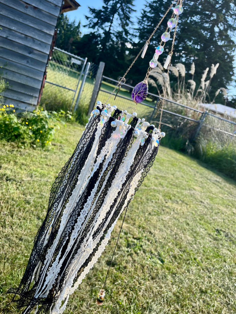 Veil Of Fortune Protection/Manifesting Sun Catcher w/tree of life Amethyst