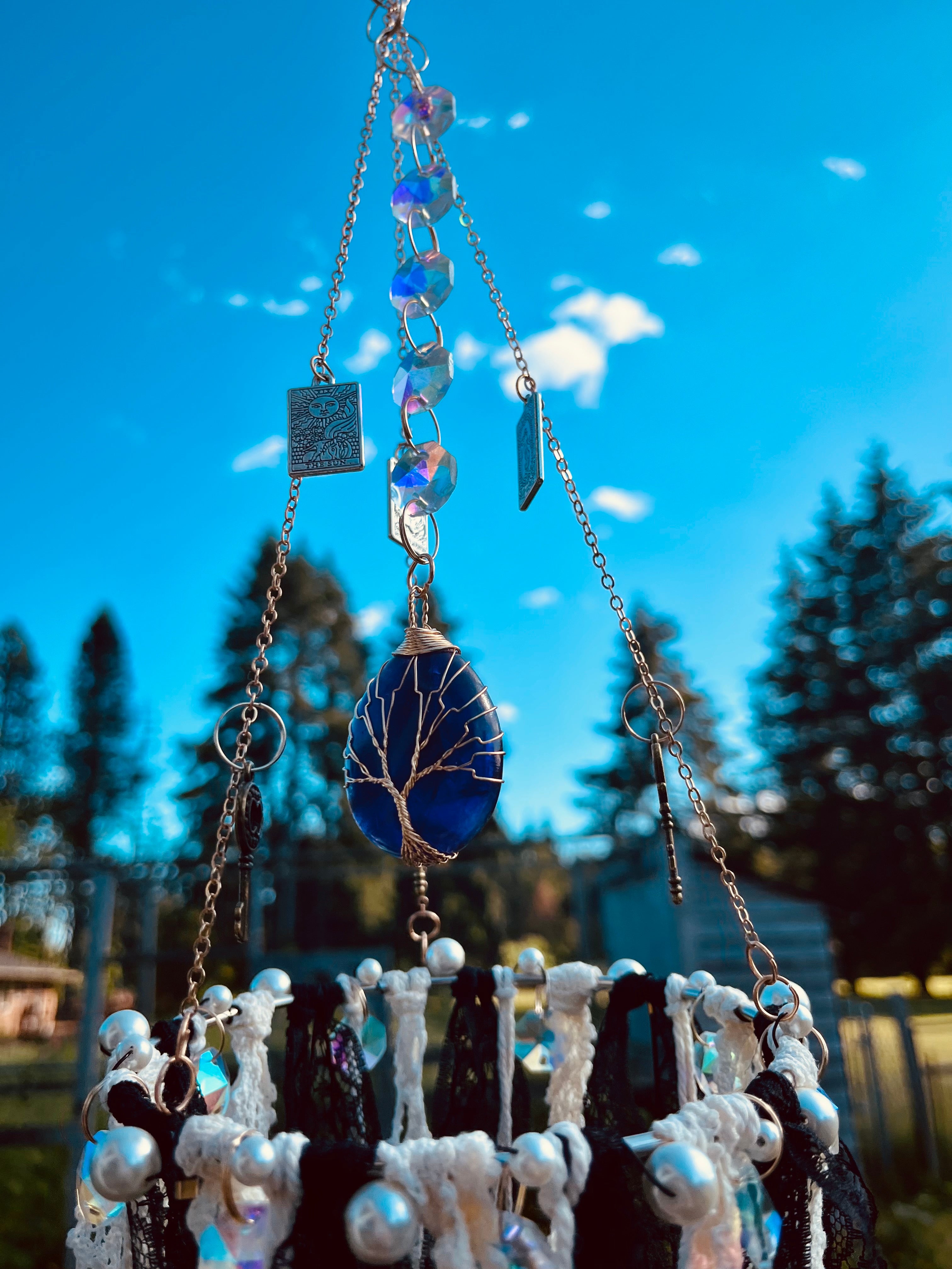 Veil Of Fortune Protection/Manifesting Sun Catcher w/tree of life Amethyst